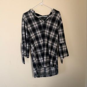Long sleeve plaid tunic